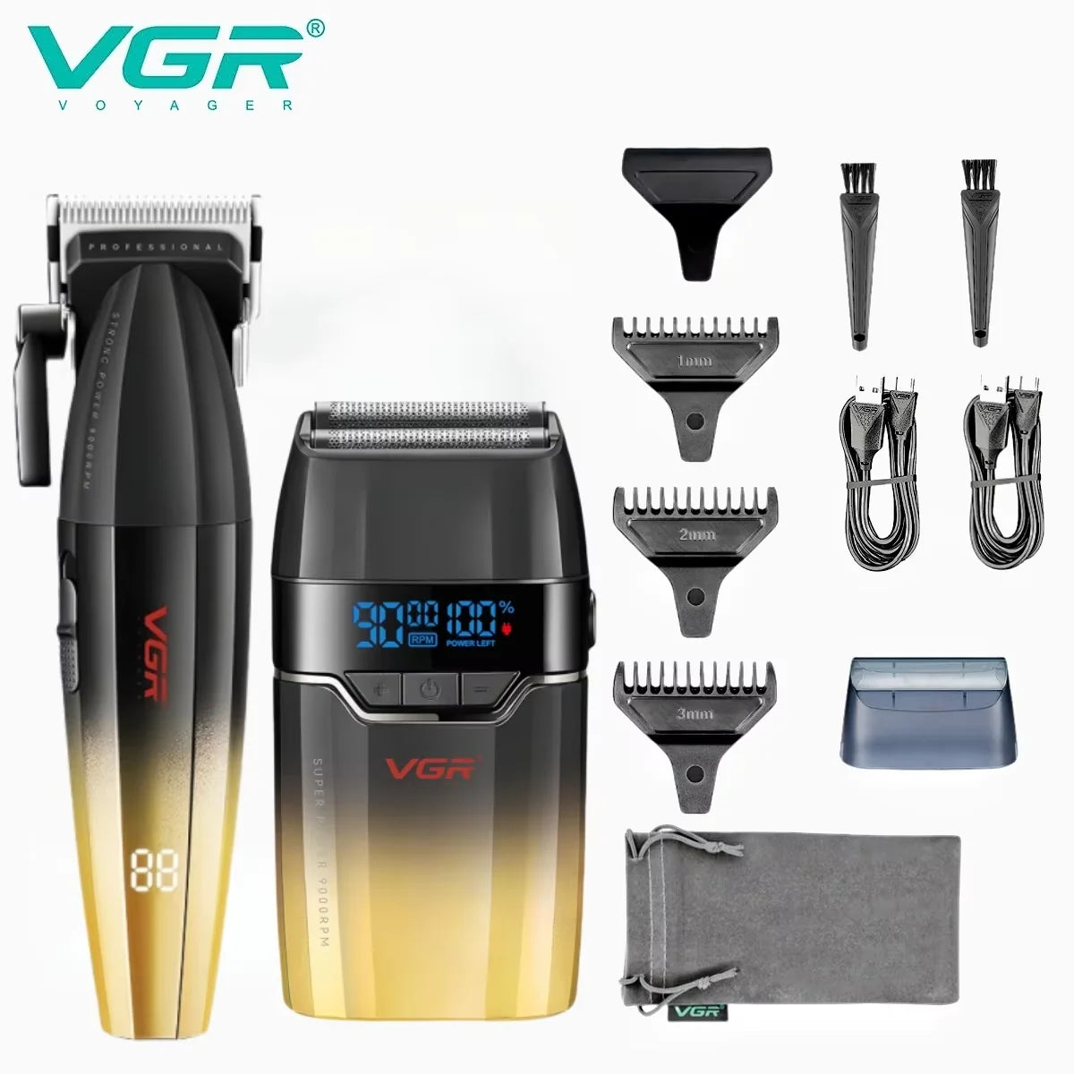 VGR Hair Trimmer Professional Shaver Adjustable Hair Clippers Cordless Hair Cut Machine Metal Trimmer for Men V-003 V-906 V-308