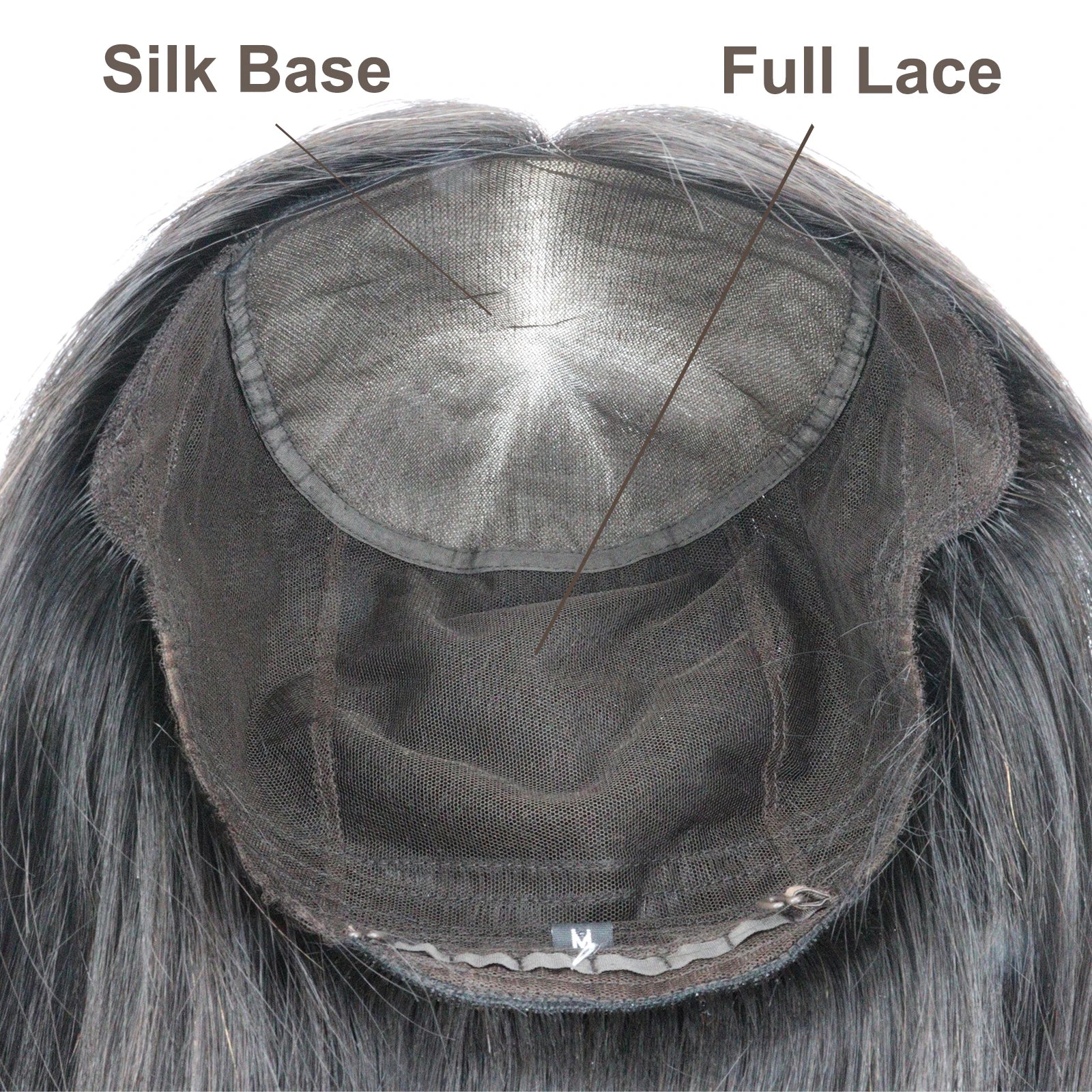 Full Lace Silk Top Wig with PU Front Layer Virgin Human Hair Wig for Women 5x5" Hand Tied Silk Base Natural Scalp Look