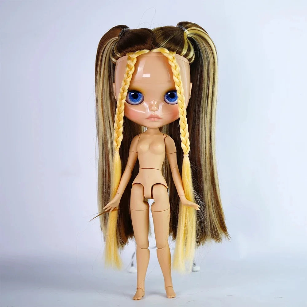 ICY DBS Blyth 30cm Doll Tan Skin Matte Face Glossy Face Pouting Lips 19 Joints Body Doll DIY Makeup Costume Doll Girls Gift Toy