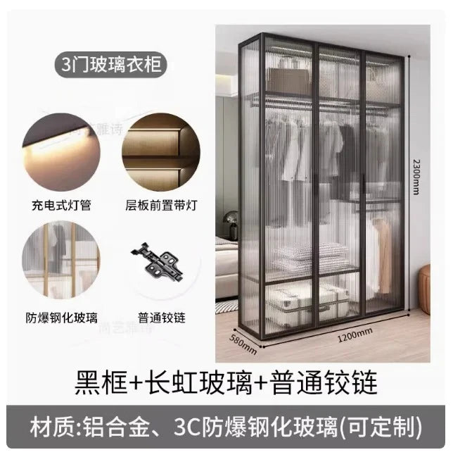 Living Room Bedroom Closet Storage Clothes Cupboard System Wardrobe Display Modern Minimalist Guarda Roupa Trendy Furniture