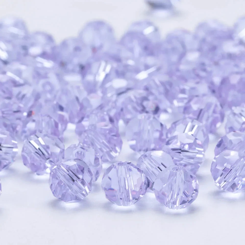 3 4 6 8mm Round Crystal Beads Faceted Transparent Glass Beads Loose Spacer Beads for Jewerly Making Needlework Bracelet Necklace