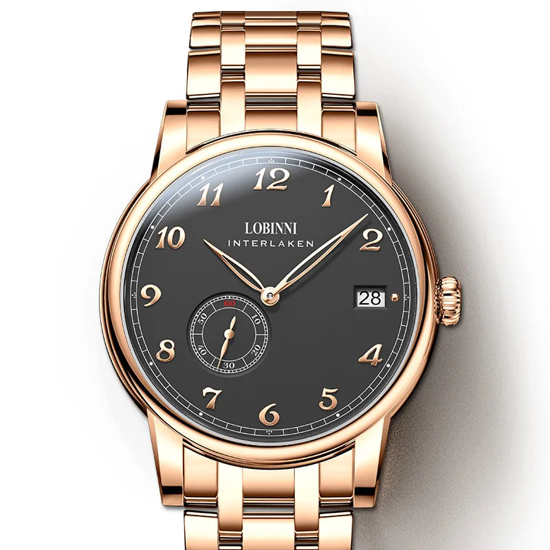 Lobinni Hangzhou 5000A Micro-Rotor Movement Men Automatic Watches Menchical Male Ultra-Thin Mens Wristwatch Business 1888