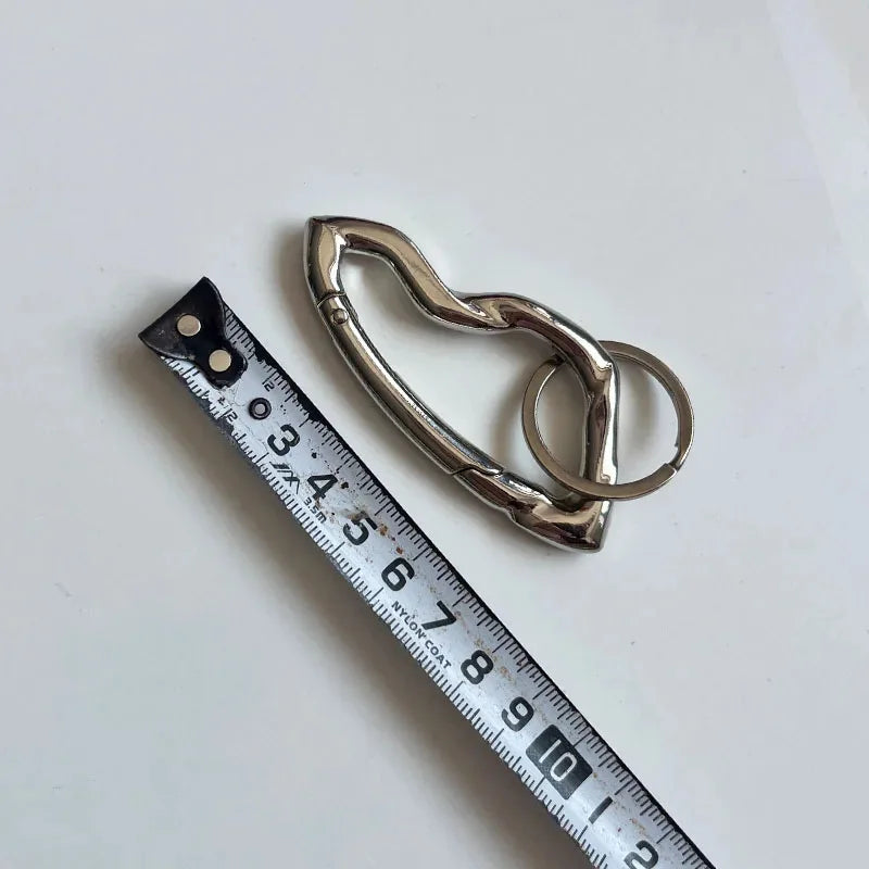 Y2K Punk Star Oval Essential Icon Carabiner Keychain Axe Shaped Mountaineering Car Key Ring Gothic Backpack Decor Korean Fashion