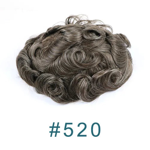 100% Human Hair Ombre Honey Brown Men's Wig Capillary Prosthesis System Natural Hairline Durable Thin Skin Base Man Toupee