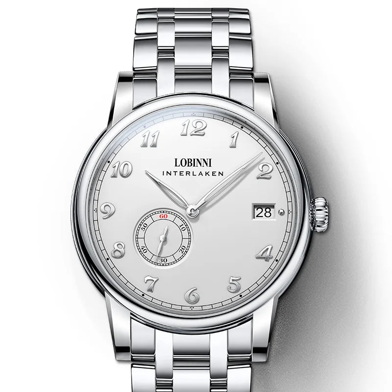 Lobinni Hangzhou 5000A Micro-Rotor Movement Men Automatic Watches Menchical Male Ultra-Thin Mens Wristwatch Business 1888