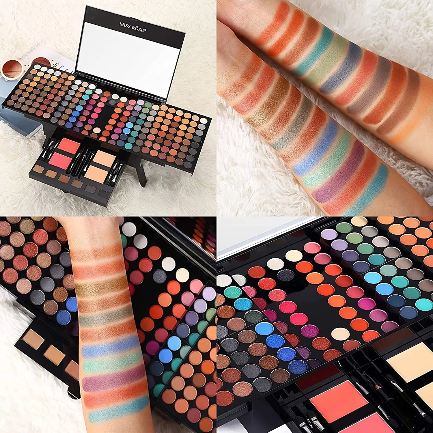 180 Color Piano Case Eye Shadow Powder Blusher Set Makeup Plate Multi-Function Makeup Box Gift Durable And Portable