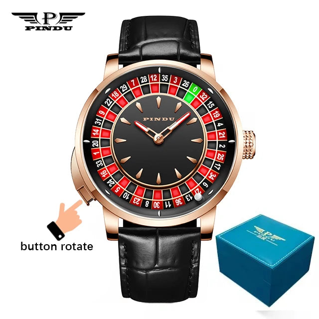 PINDU Roulette Table Table Ceramic Sphere Sapphire Waterproof Mechanical Watches Equipped With NH35A Movement For More Accuracy