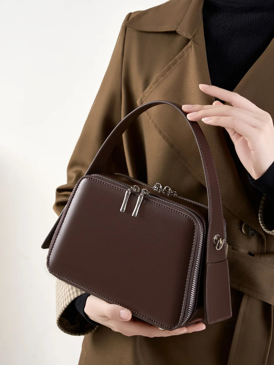 YANATARI underarm cowhide Genuine leather handbags women vintage shoulder bag female crossbody bags luxury high quality 2026