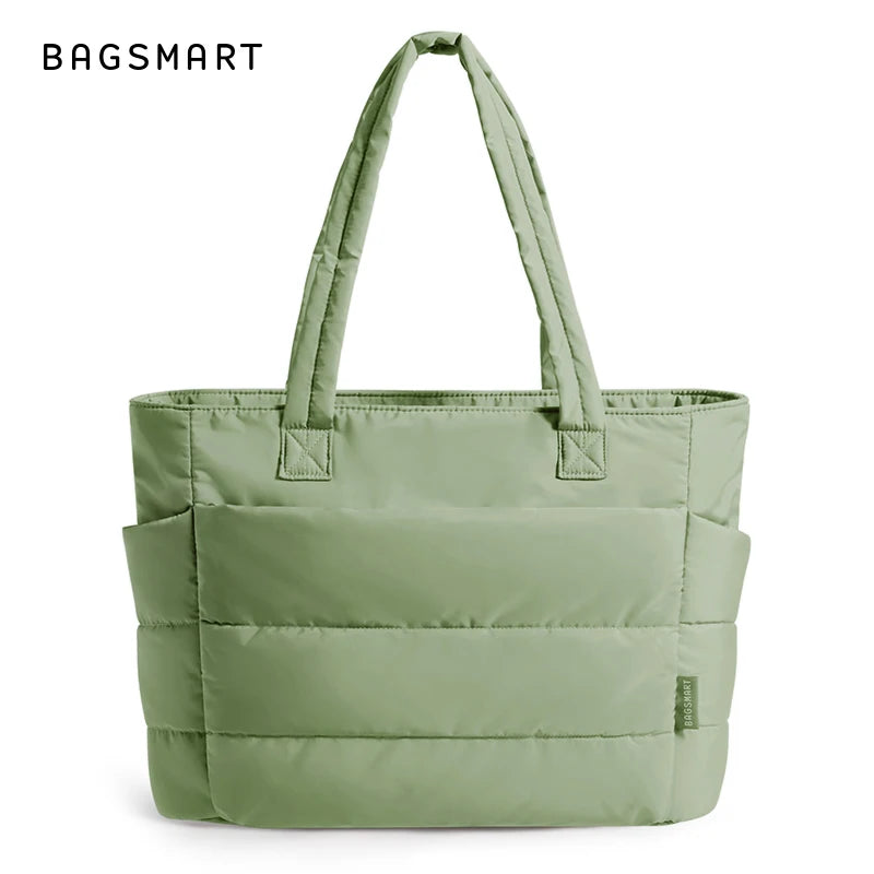 BAGSMART Tote Bag Puffy Padded Women's Bags Leisure Commuting Handbag Large Capacity Mommy Go Out Storage Organizer