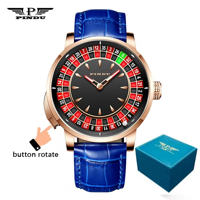PINDU Roulette Table Table Ceramic Sphere Sapphire Waterproof Mechanical Watches Equipped With NH35A Movement For More Accuracy