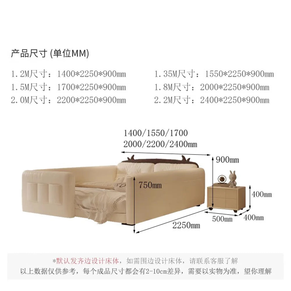Parent Child Cow Bed Headboard Design Bed Cream Guardrail Splicing Bed High Guard Board camas de dormitorio bedroom accessories