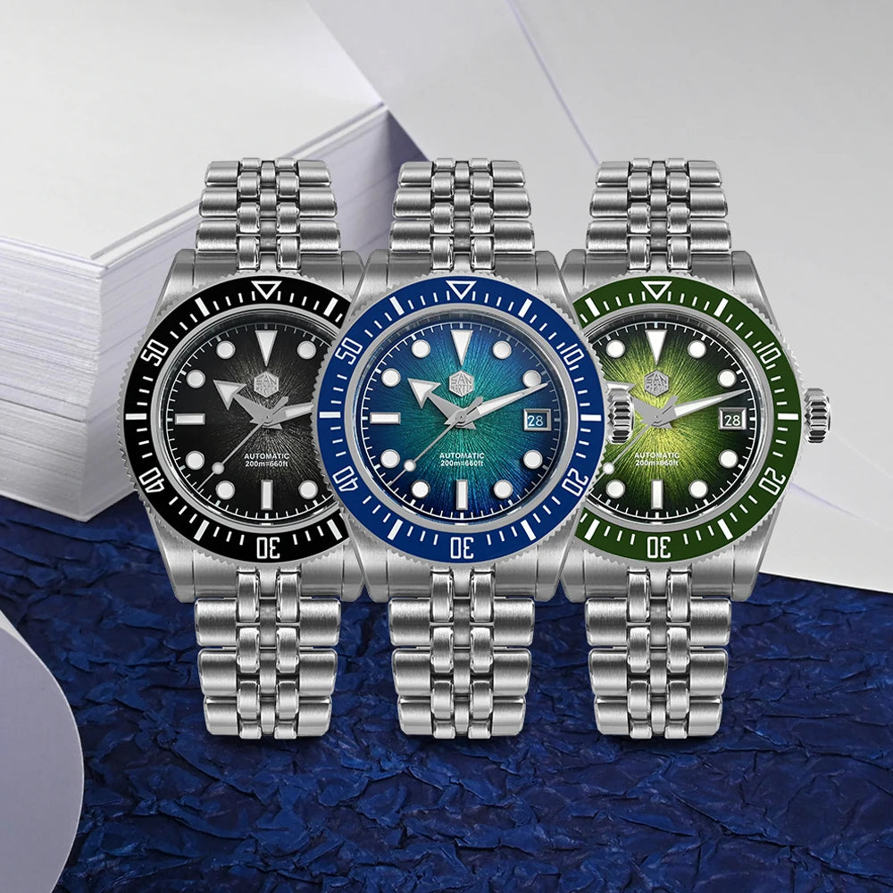 San Martin 40mm Men Diver Watches Original Design High-end Luxury Man Watch Miyota 9015 Automatic Mechanical Waterproof 20Bar