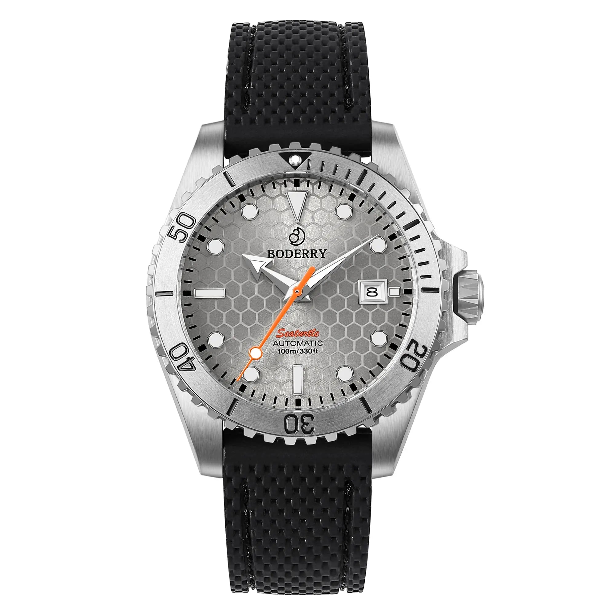 BODERRY Mens Automatic Watches Military Watch Mechanical Wristwatch Titanium Diver 100m Waterproof Sapphire C3 Luminous Sport