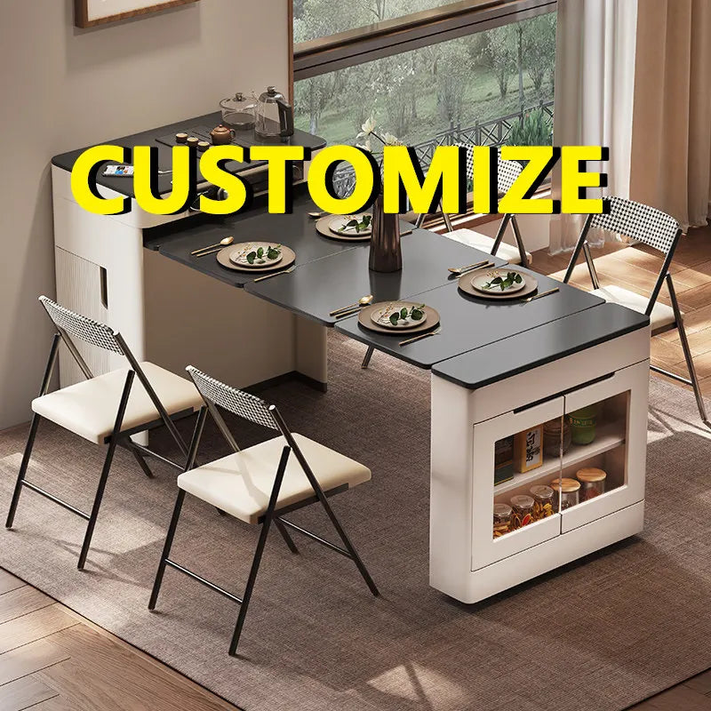 Any Size Custom High End Italian Minimalist Sintered Stone Tea Table Foldable Extendable Easy Storage Universal Household Commer