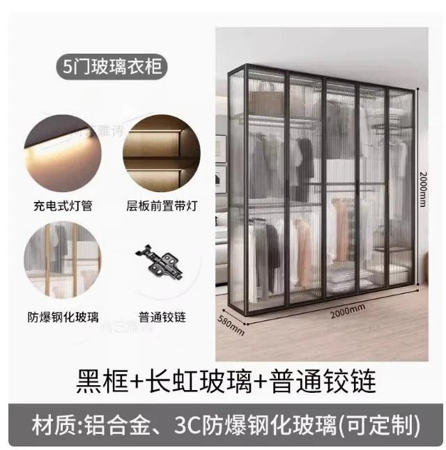 Living Room Bedroom Closet Storage Clothes Cupboard System Wardrobe Display Modern Minimalist Guarda Roupa Trendy Furniture