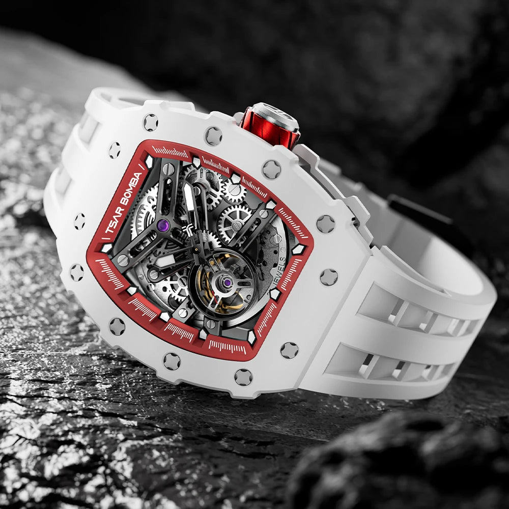 TSAR BOMBA Ceramics Automatic Watch for Men Japan Movement Luxury Waterproof Mens Mechanical Watches Clock