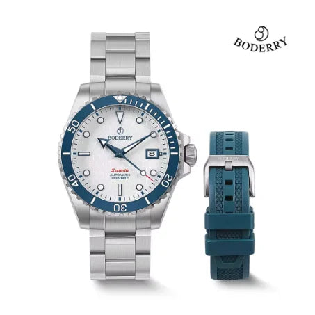 BODERRY Mens Automatic Watches Military Watch Mechanical Wristwatch Titanium Diver 100m Waterproof Sapphire C3 Luminous Sport