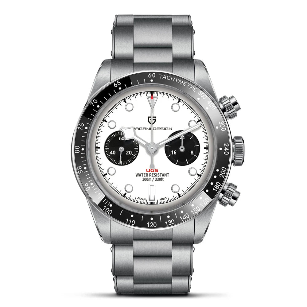 PAGANI DESIGN 2026 New Retro Men's Watches Luxury Quartz Wristwatches Chronograph AR Sapphire Mirror Watch For Man ceramic Bezel