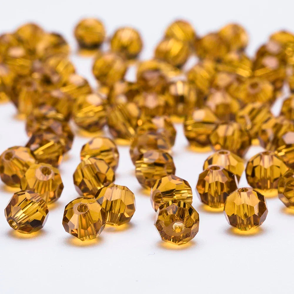 3 4 6 8mm Round Crystal Beads Faceted Transparent Glass Beads Loose Spacer Beads for Jewerly Making Needlework Bracelet Necklace