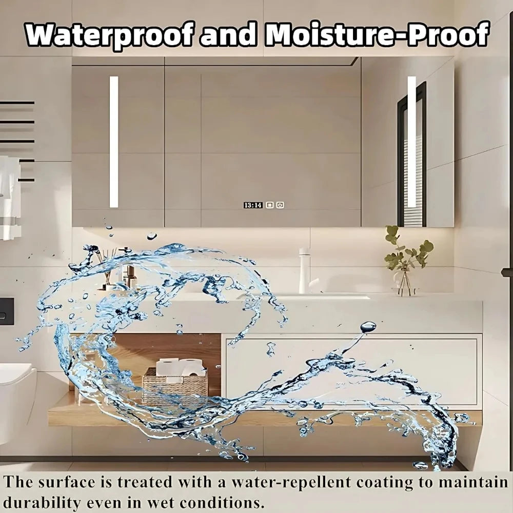Bathroom Furniture Full Set Vanity With Sink Modern Bathroom Cabinet And LED Intelligent Defog Mirror Cabinet Set Large Storage