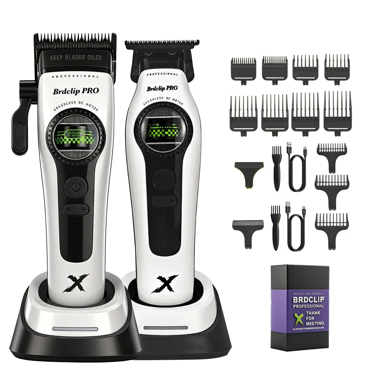 WMARK NG-8632 Professional Electric Hair Clipper 9000RPM DLC Blade Hair Trimmer with Spare Blades 10000RPM Shaver Barber Kit