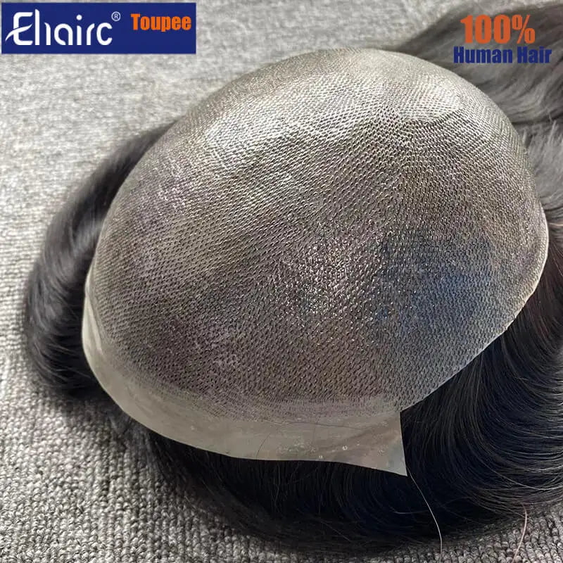 (In stock) 7*9 Size 0.12mm Durable Double knotted Skin Wig  100% Cuticle Straight Remy Virgin Human Hair Wig  For Women and Men