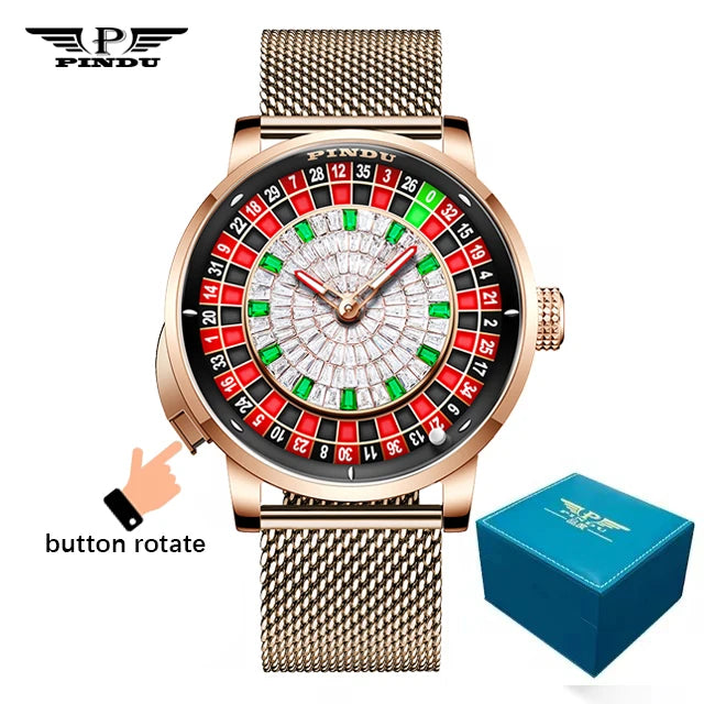 PINDU Roulette Table Table Ceramic Sphere Sapphire Waterproof Mechanical Watches Equipped With NH35A Movement For More Accuracy