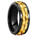Fashion Punk Style Gear Rotating Anxiety Fidget Ring Titanium Steel Chain Spinner Rings For Men Rock Biker Wedding Party Jewelry