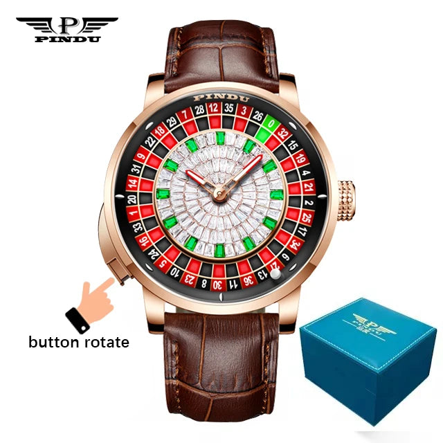 PINDU Roulette Table Table Ceramic Sphere Sapphire Waterproof Mechanical Watches Equipped With NH35A Movement For More Accuracy