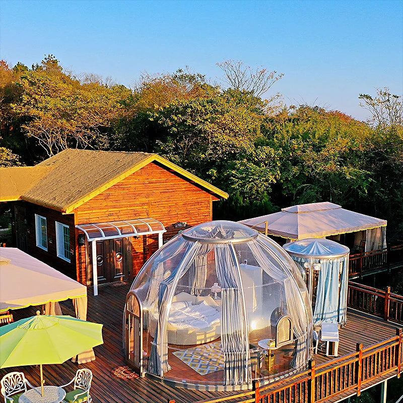 4m PC Dome Tent Outdoor Bubble Camping Transparent Starry Sky Tent Igloo Tent Waterproof Hotel Tent Versatile Applications