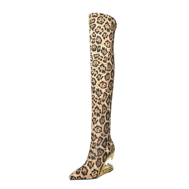 High Quality European and American Designer Runway Shoes 2023 Sexy Shaped High Heels, Fashionable Flame Rhinestone Short Boots