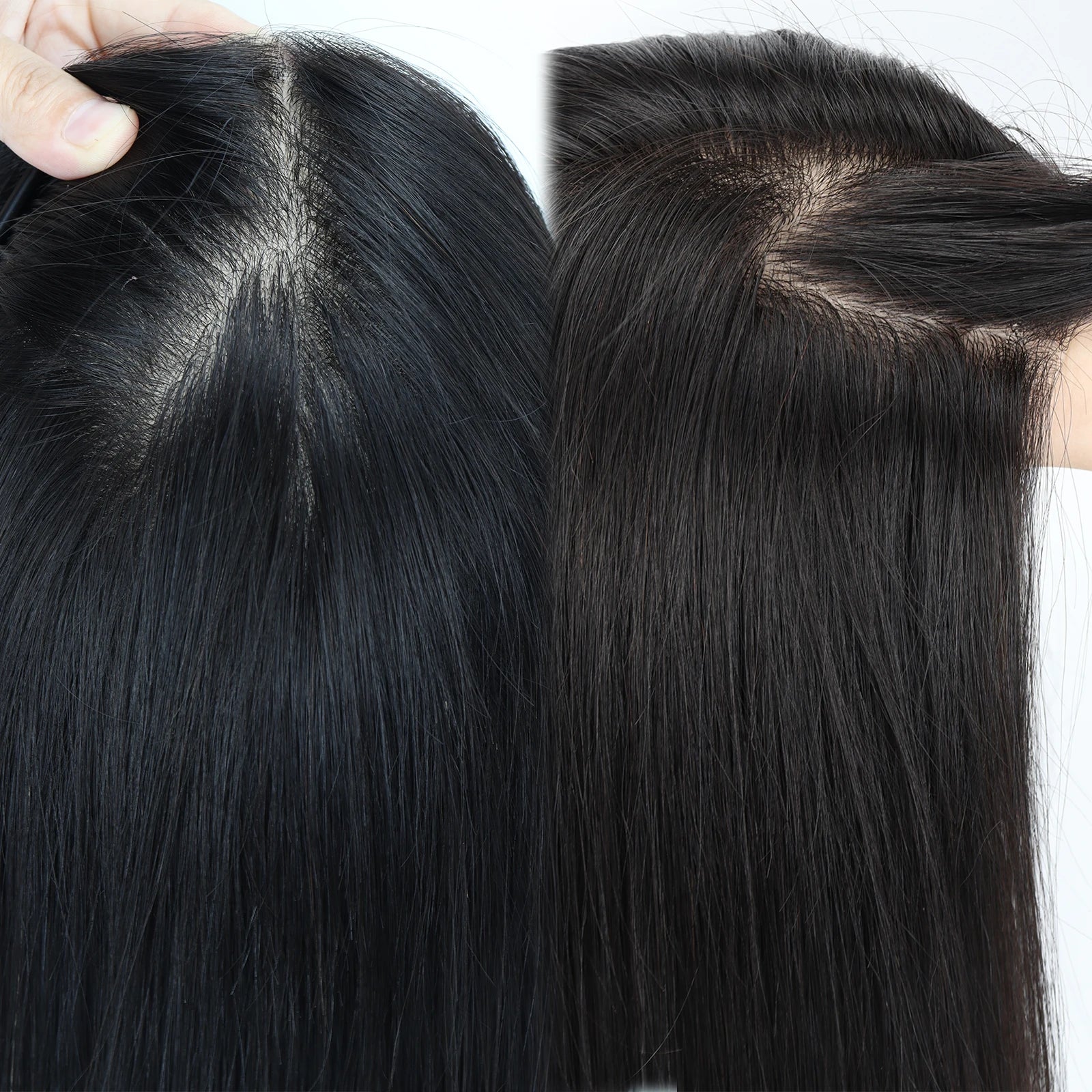Silk Base Wig with PU Front Real Virgin European Human Hair Wig for Women Natural Hairline Lace Side 8x12cm Silk Base Wig