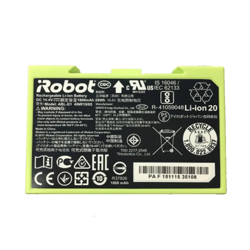 14.4V 1800mAh i7 Battery Replacement for iRobot Roomba e & i Series i7+ e5 7150 7550 i3 3150 i3+ 3550 i4 4150 Parts