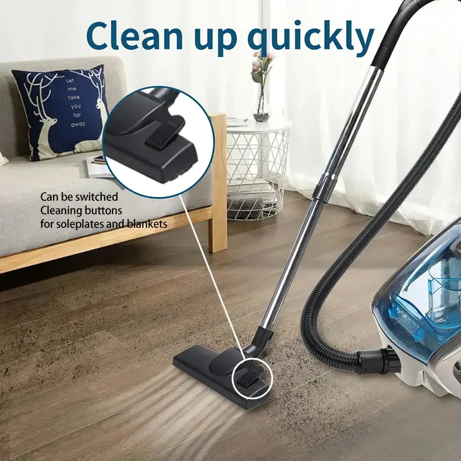 2800W 15000PA Bagless Canister Vacuum Cleaner,  Multi-Cyclonic Filtration, Corded for Hard Floors/Carpets/Pet Hair