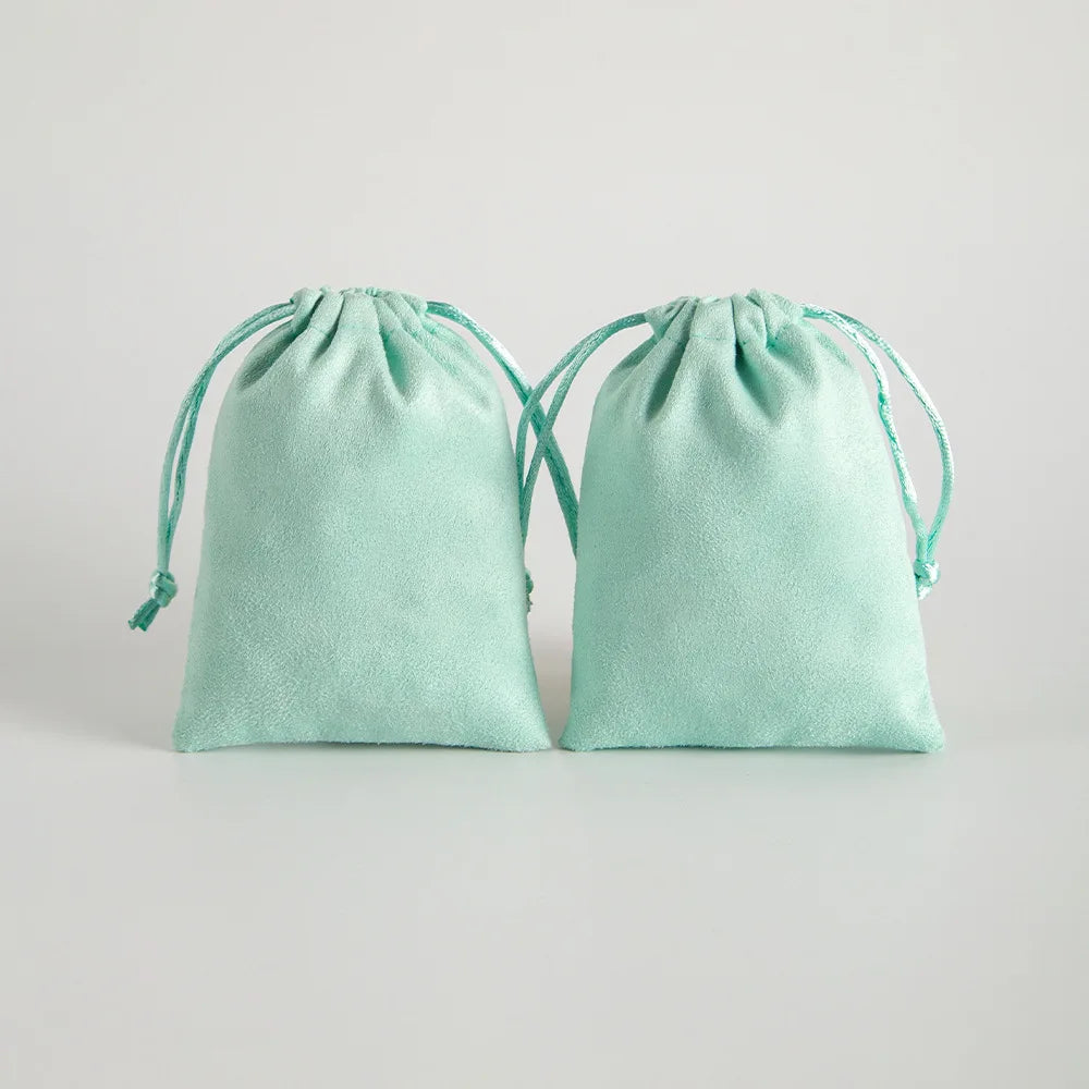 10pcs/Lot  Tinifu Blue Flannel Jewelry Packaging Velvet Drawstring Pouch for Cosmetic Makeup Pouches Chic Wedding Favor Gift Bag