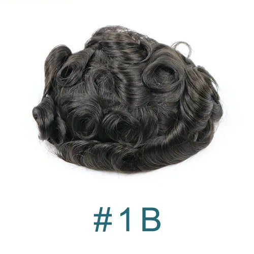 100% Human Hair Ombre Honey Brown Men's Wig Capillary Prosthesis System Natural Hairline Durable Thin Skin Base Man Toupee