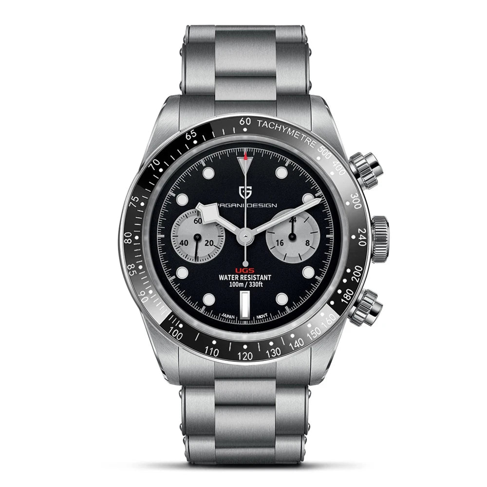 PAGANI DESIGN 2026 New Retro Men's Watches Luxury Quartz Wristwatches Chronograph AR Sapphire Mirror Watch For Man ceramic Bezel