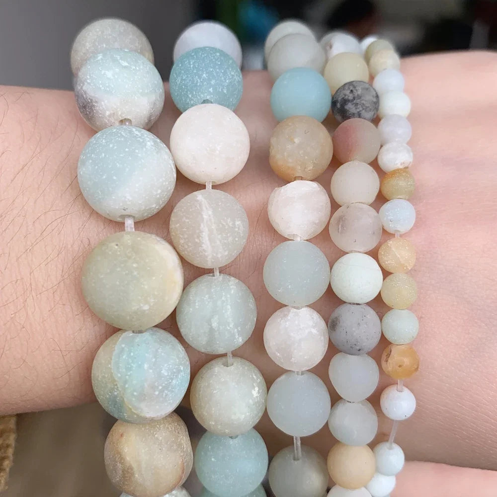 Natural Stone Round Flame Stone Beads Yooperlite Fire Sodalite Loose Spacer Beads for Jewelry Making DIY Bracelets Necklace 15''