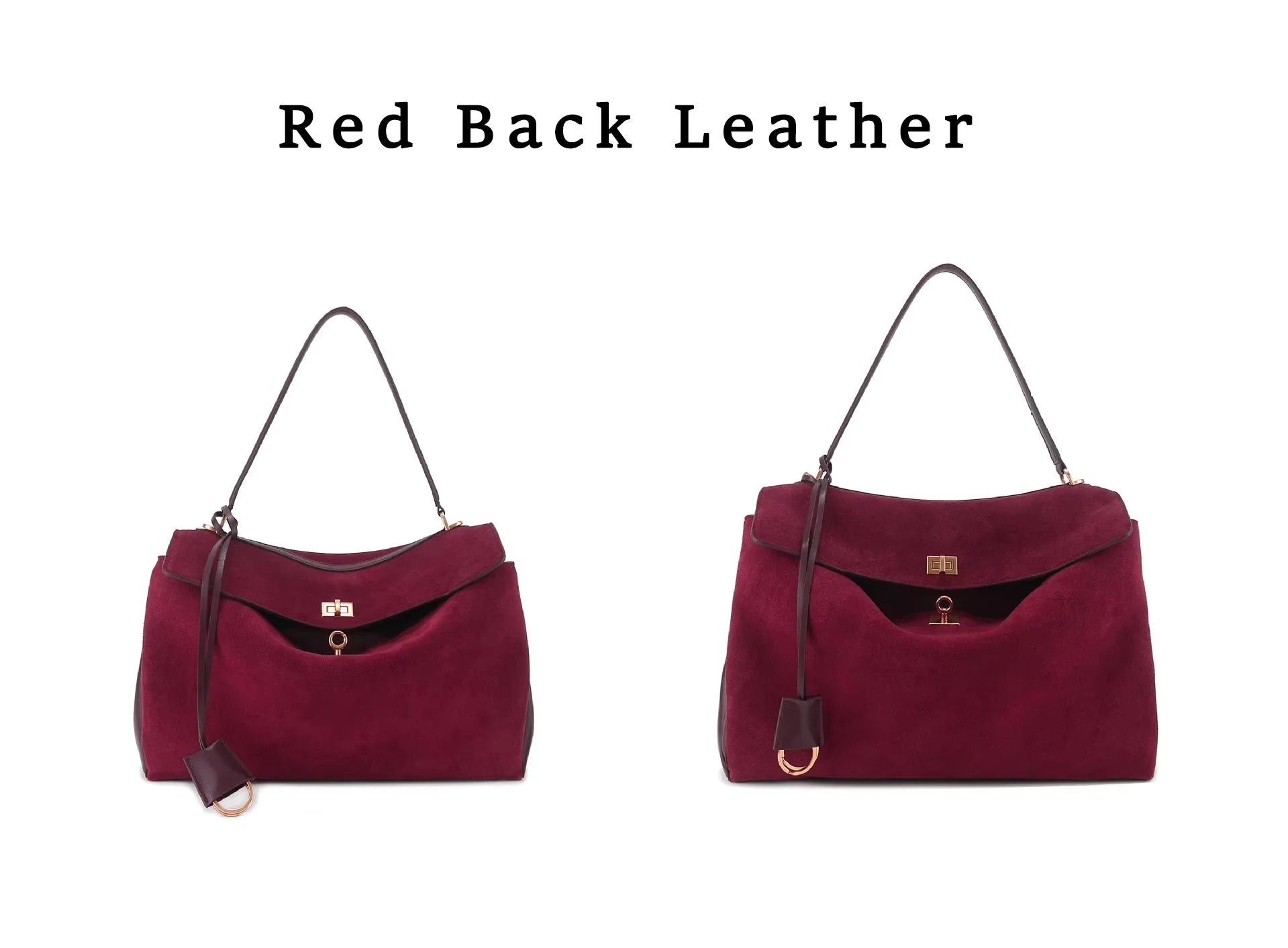 Winter Luxury Brand Women Bags Genuine Leather Brown Suede Women Totes Gold Buckle Women Shoulder Bags Fashion Women Handbags