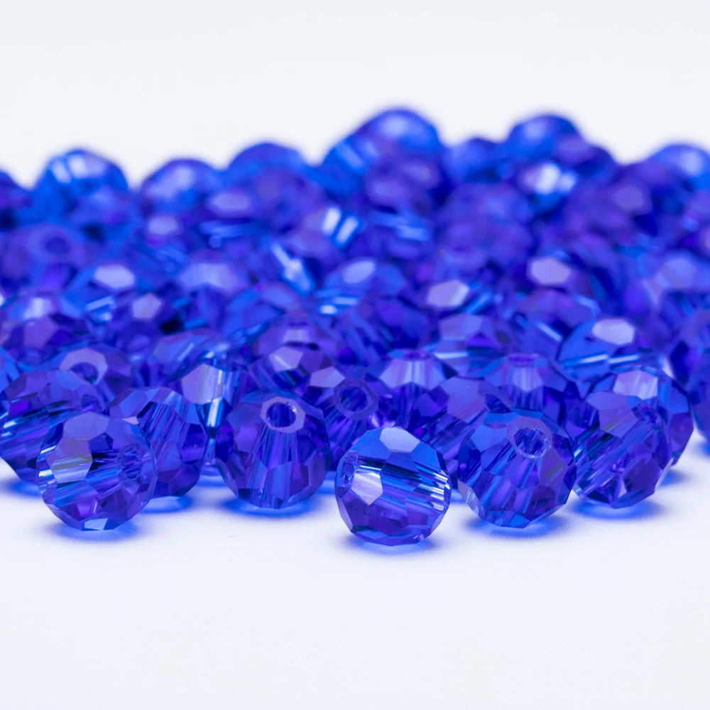 3 4 6 8mm Round Crystal Beads Faceted Transparent Glass Beads Loose Spacer Beads for Jewerly Making Needlework Bracelet Necklace