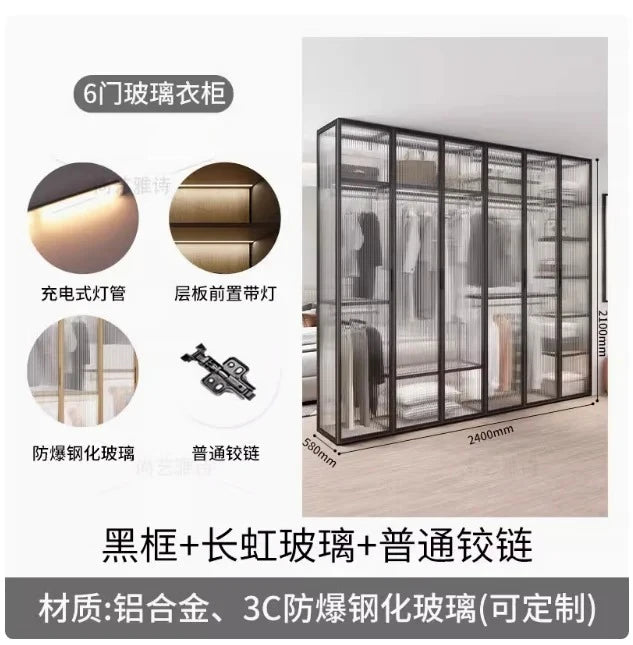 Living Room Bedroom Closet Storage Clothes Cupboard System Wardrobe Display Modern Minimalist Guarda Roupa Trendy Furniture