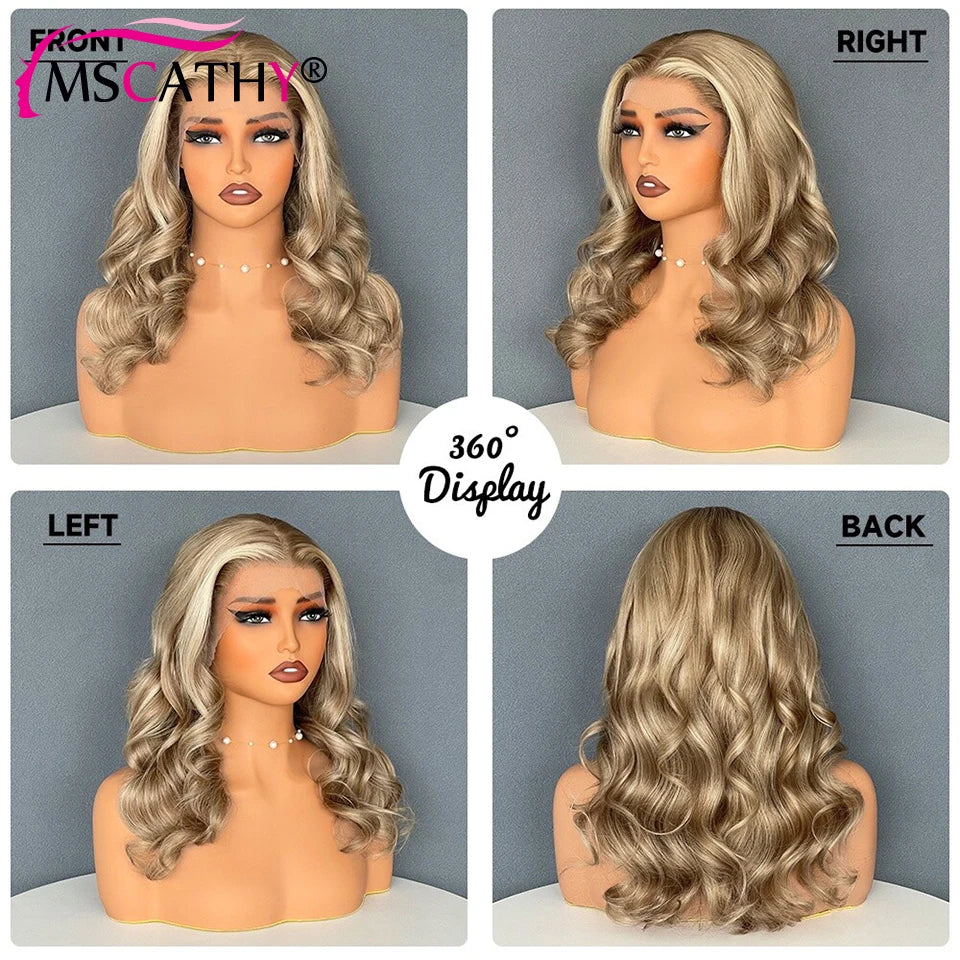 200% Ash Blonde Body Wave Lace Front Wig 13x4 Glueless Braizlian Remy Human Hair Wigs HD Transaprent Lace Frontal Wig Wear To Go