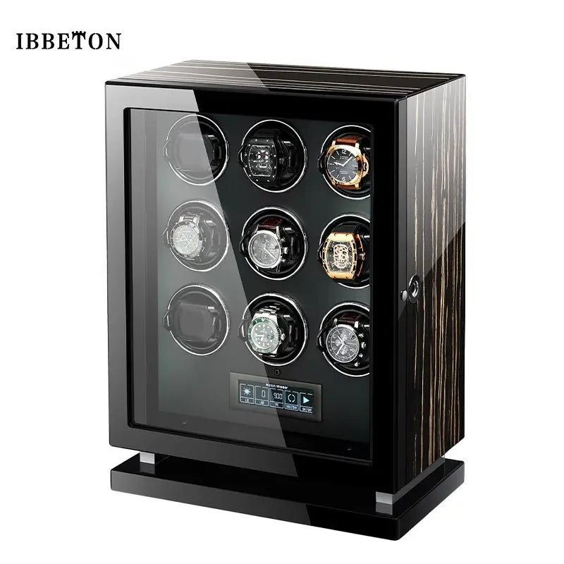 Luxury Automatic Watch Winder 2 4 6 9 12 24 Watches with Mabuchi Motor LCD Touch Screen and Remote Control Watch Storage Box