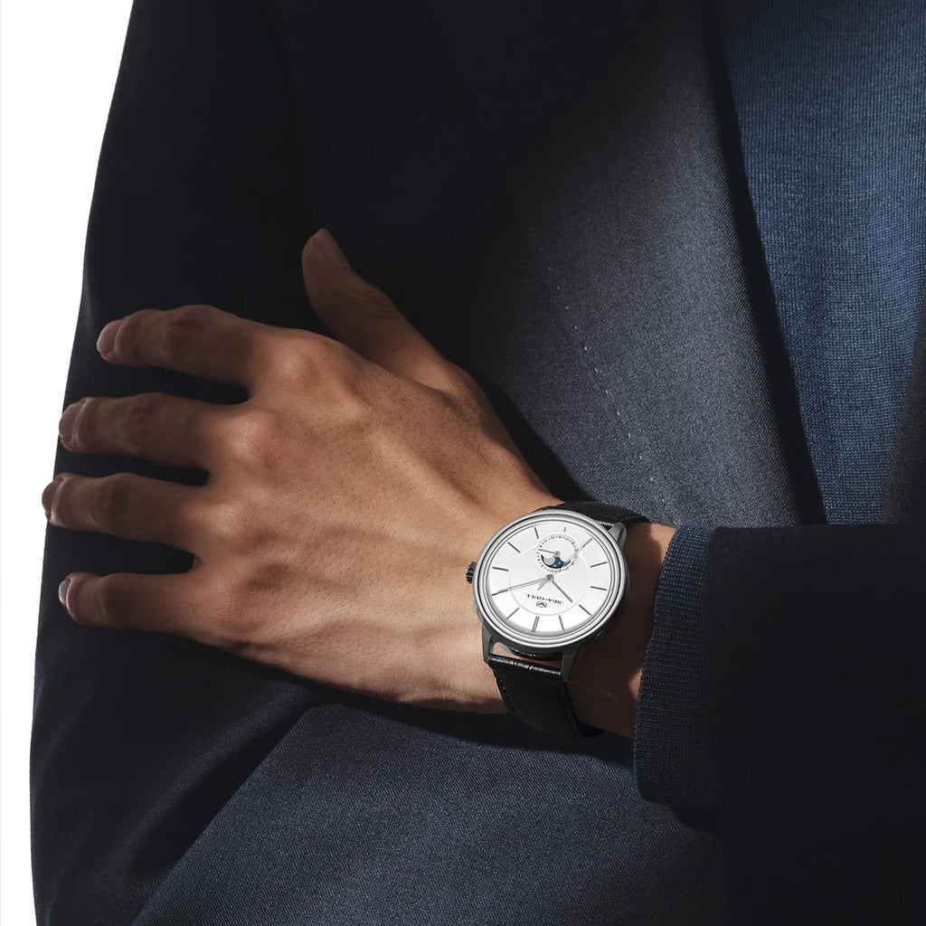 Seagull 38mm Classic Moon Phase Watch Men's Automatic Mechanical Watches ST1818 Sapphire 5Bar Wateproof Luxury Men Watch 1080