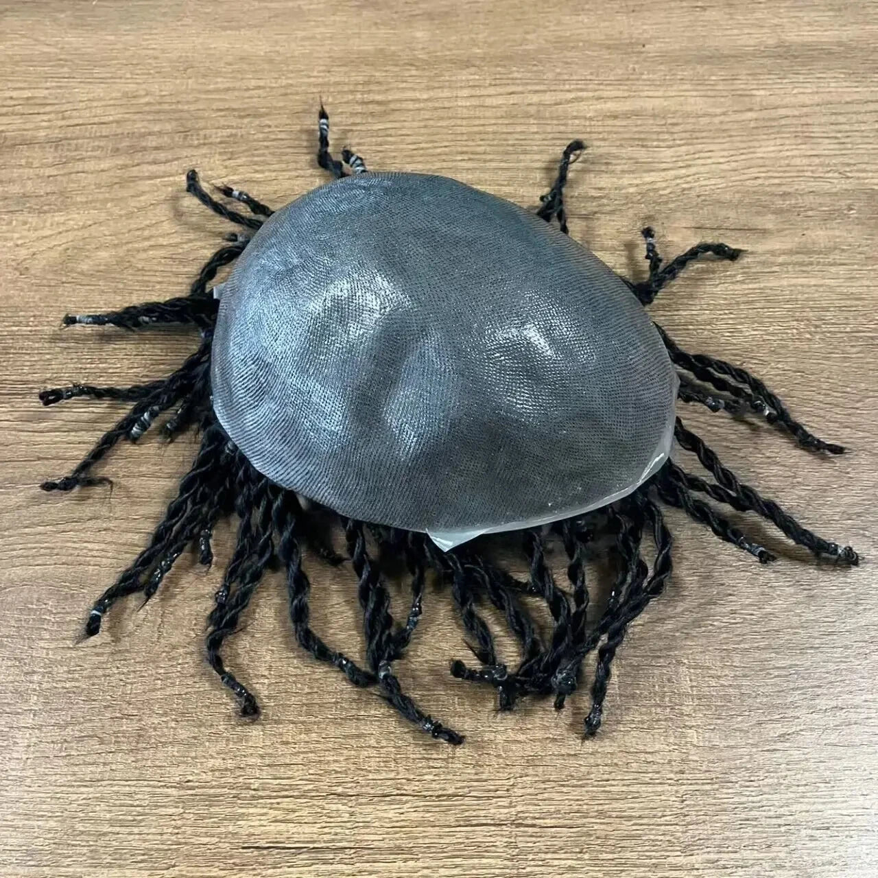 Black Men dreadlocks Human hair Microskin Full PU Based Wig Twist Braided Men's Toupe Hair extension male capillary prosthesis