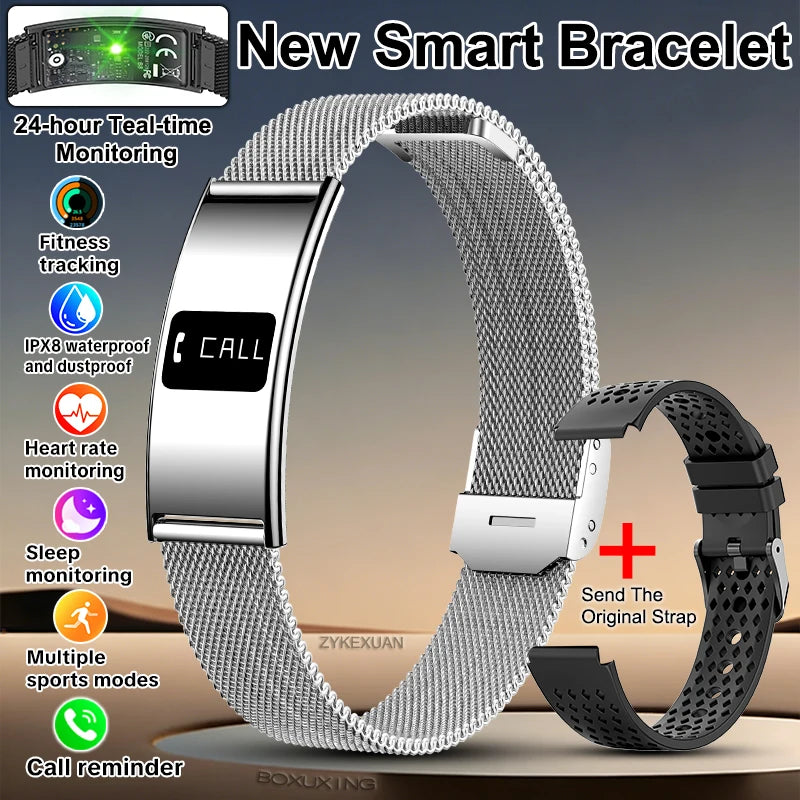 2026 New Fitness Tracker Smart Bracelet Men Women IPX8 Waterproof Heart Rate Sleep Monitoring Outdoor Sport Pedometer Smartwatch
