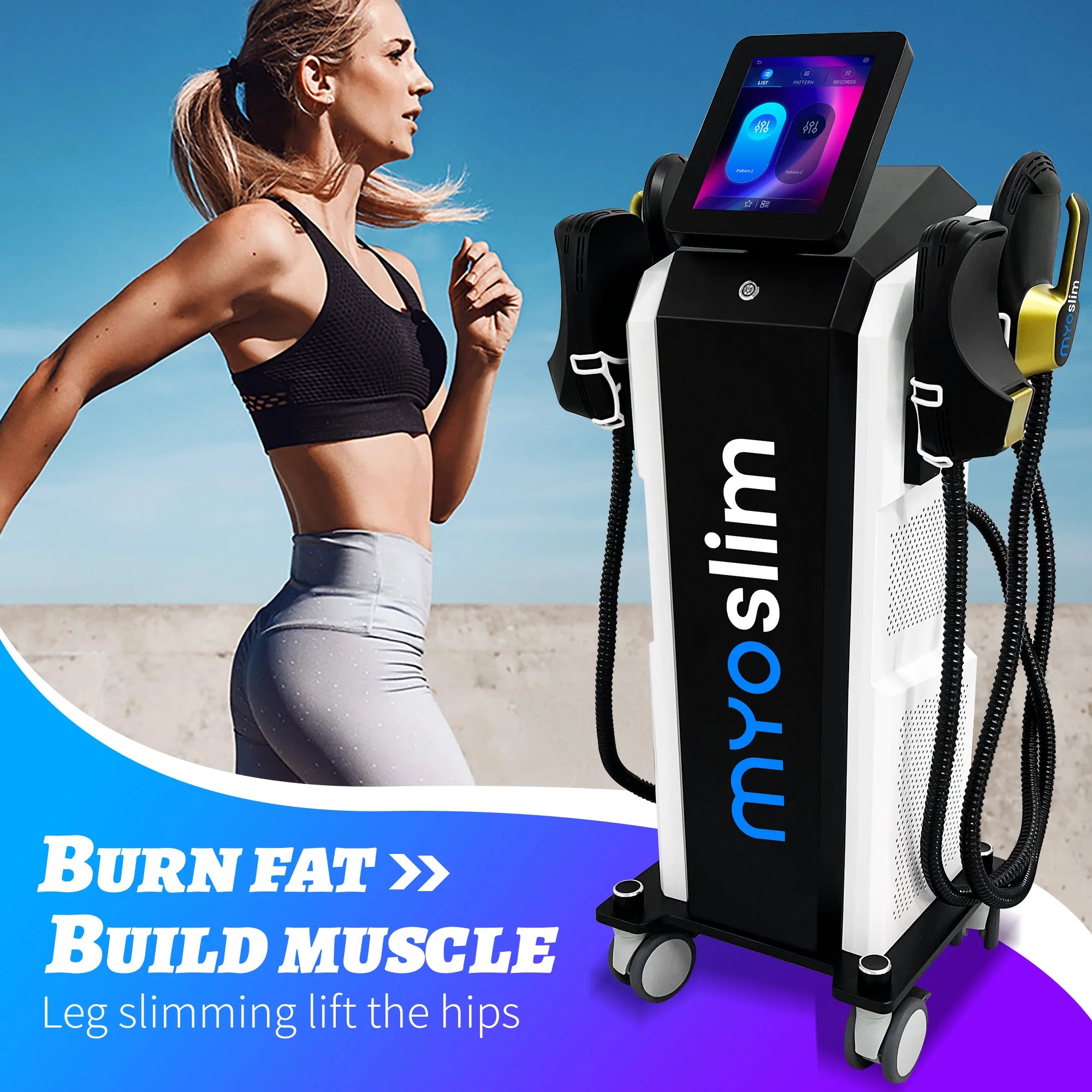 6500W RF 15T 200HZ Myoslim Body Shaping Machine Muscle Growth Fat Burn High-Intensity Electromagnetic Stimulator