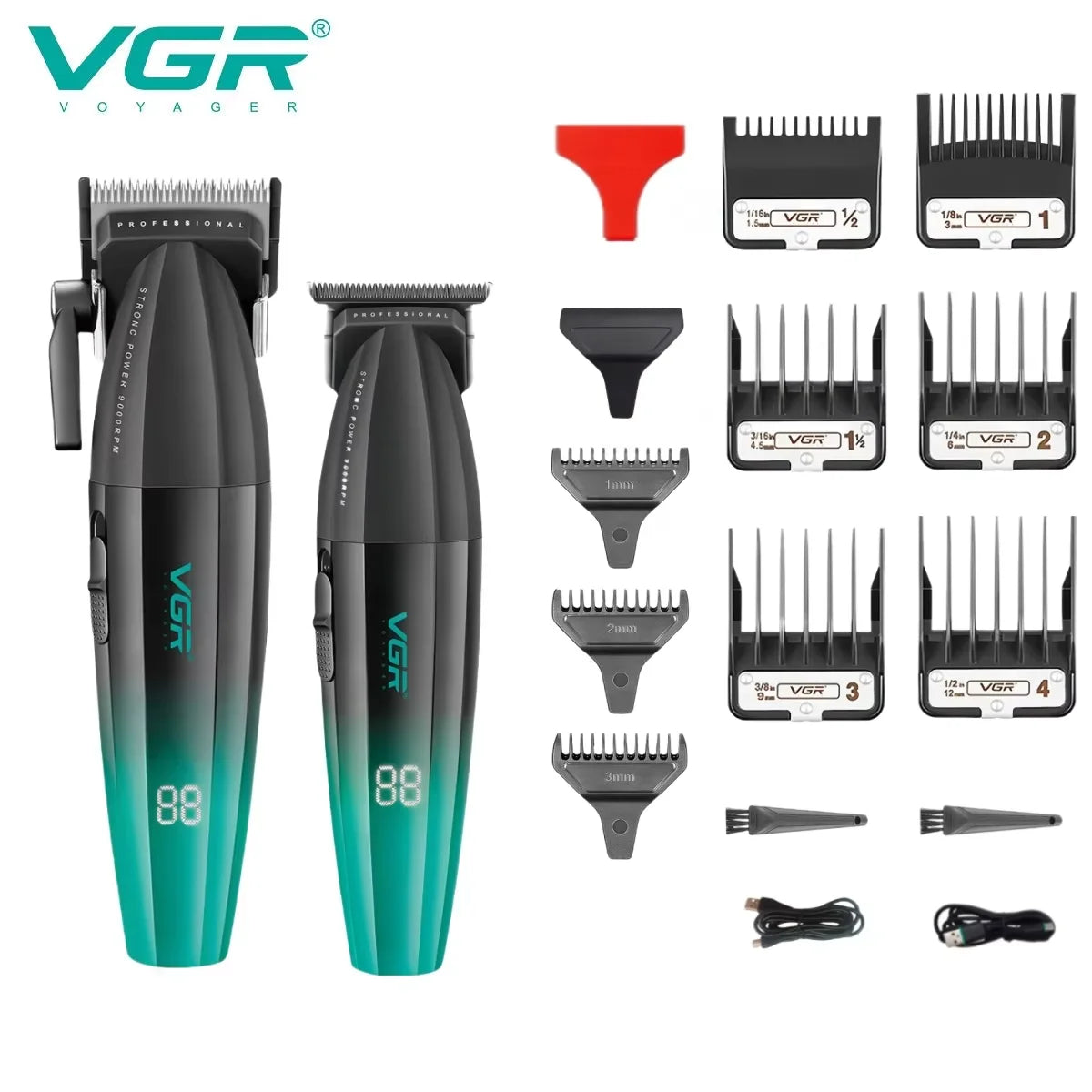 VGR Hair Trimmer Professional Shaver Adjustable Hair Clippers Cordless Hair Cut Machine Metal Trimmer for Men V-003 V-906 V-308