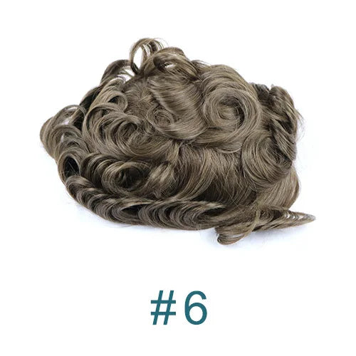 100% Human Hair Ombre Honey Brown Men's Wig Capillary Prosthesis System Natural Hairline Durable Thin Skin Base Man Toupee