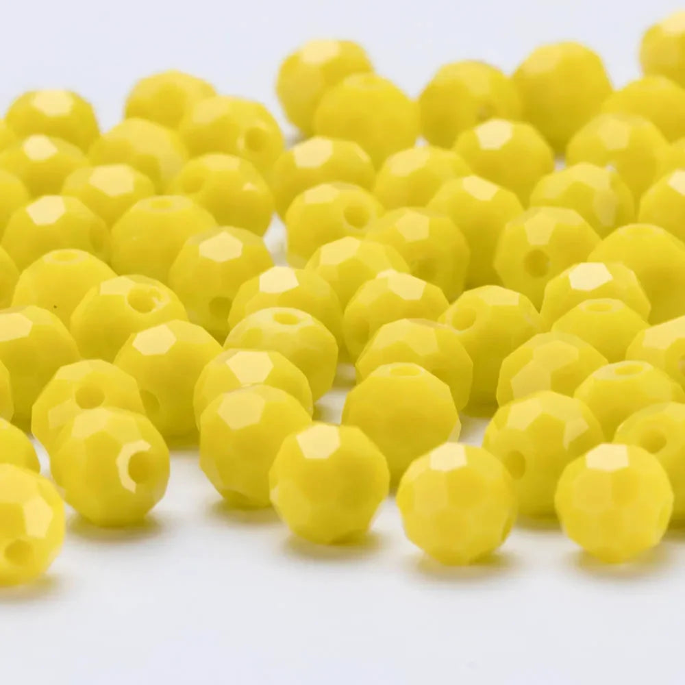 3 4 6 8mm Round Crystal Beads Faceted Transparent Glass Beads Loose Spacer Beads for Jewerly Making Needlework Bracelet Necklace